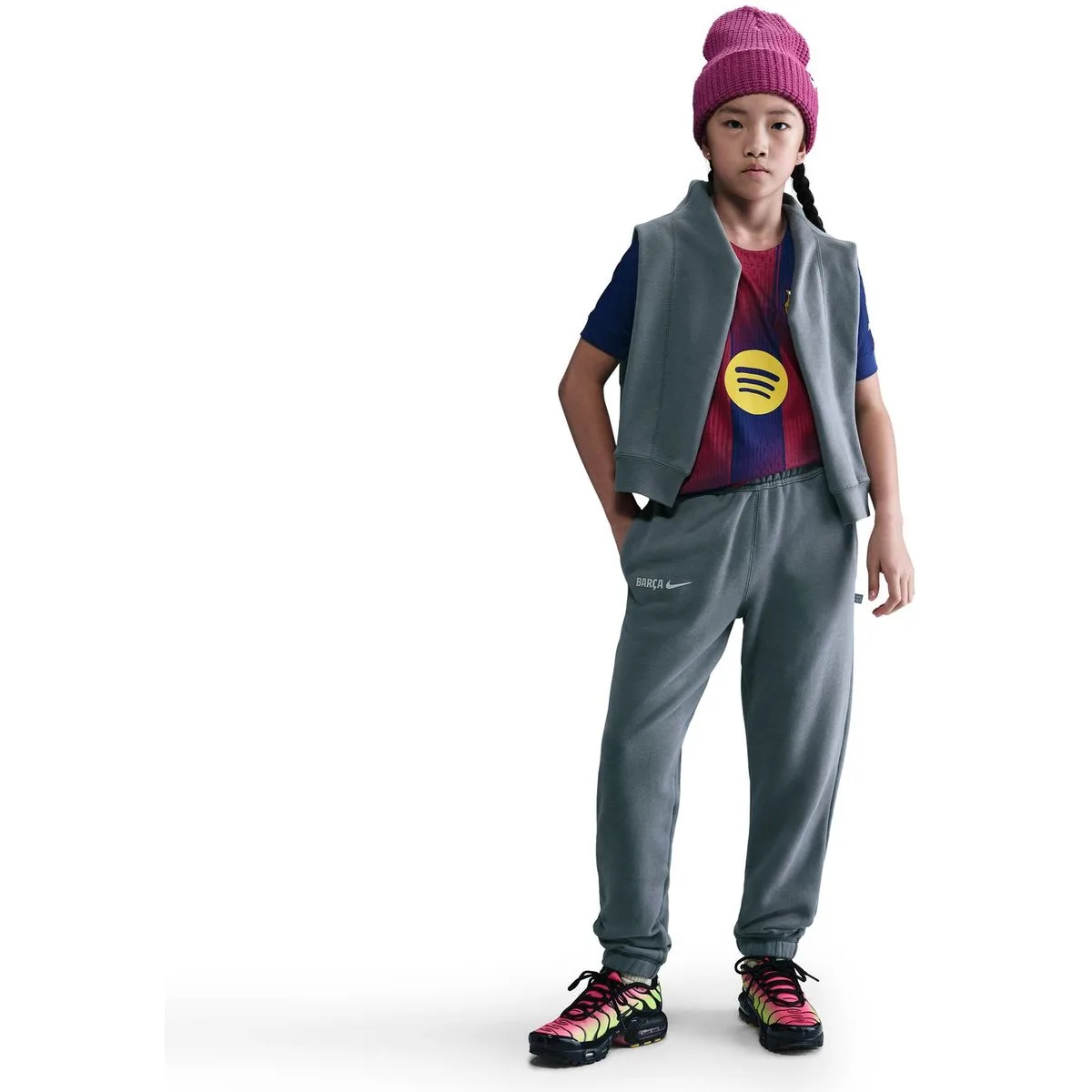 FC Barcelona Air Kinder Trainingshose, grau US: S