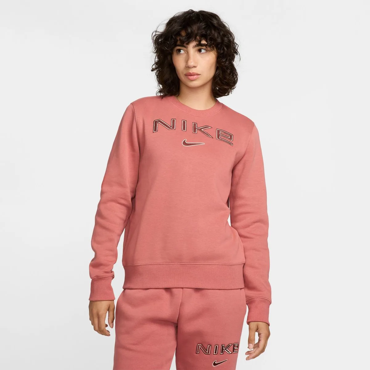 Nike Sportswear Phnx STD Logo Crew Damen T-Shirt, rot