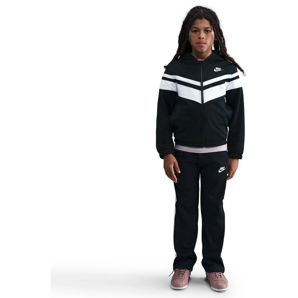 Nike Sportswear Dri-Fit Hooded Kinder Sportanzug, schwarz
