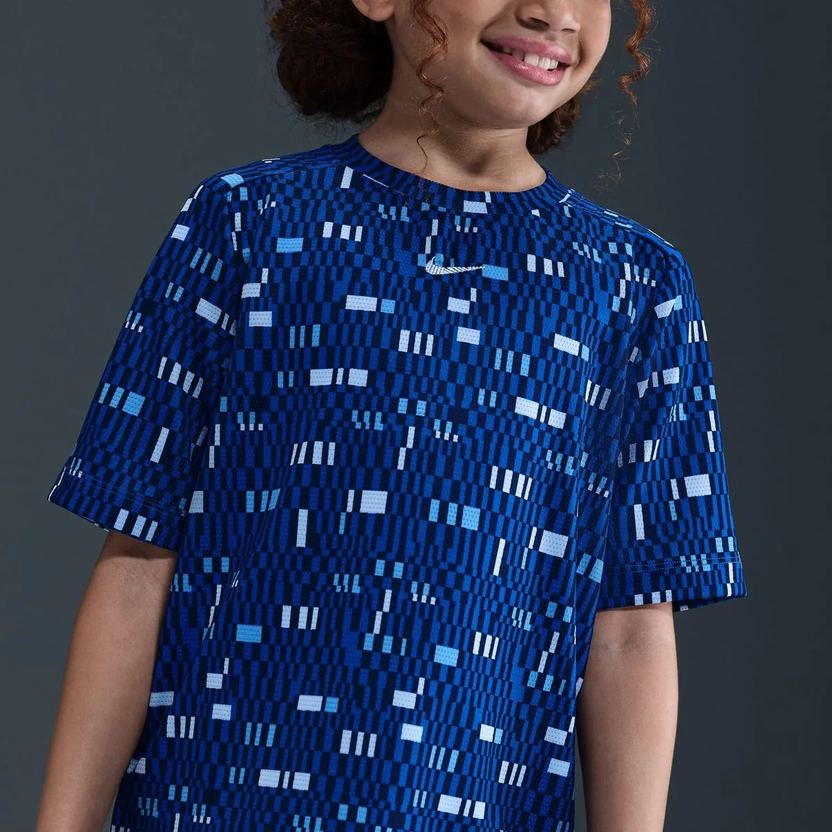 Multi Dri-Fit Kinder Kapuzensweater, blau US: XL
