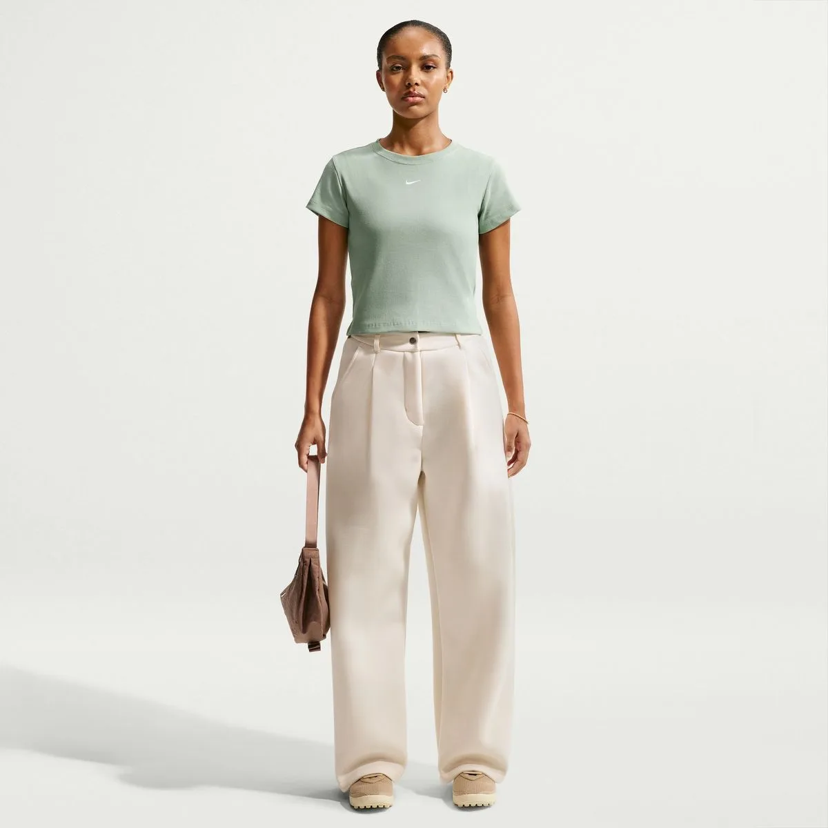 Sportswear Ribbed Damen T-Shirt, grün US: L