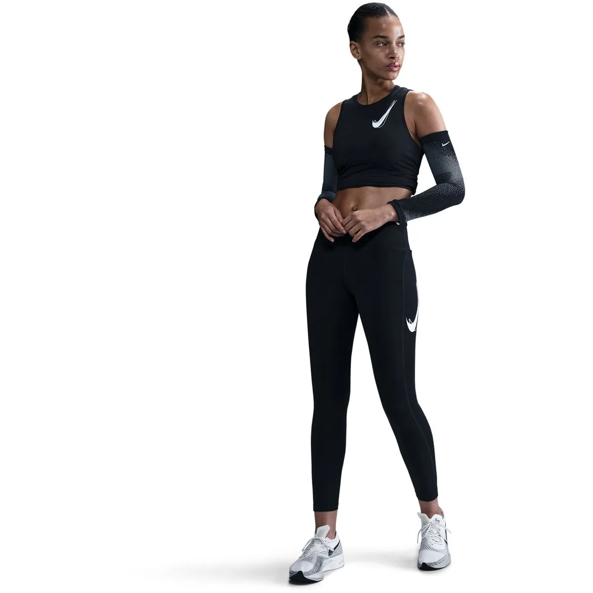 Fast Mid-Rise 7/8 Damen Tights, schwarz US: L