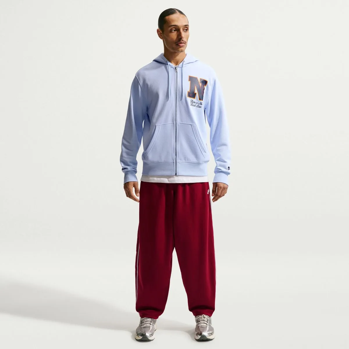 Sportswear French Terry Full-Zip Herren Kapuzensweater, hellblau US: M
