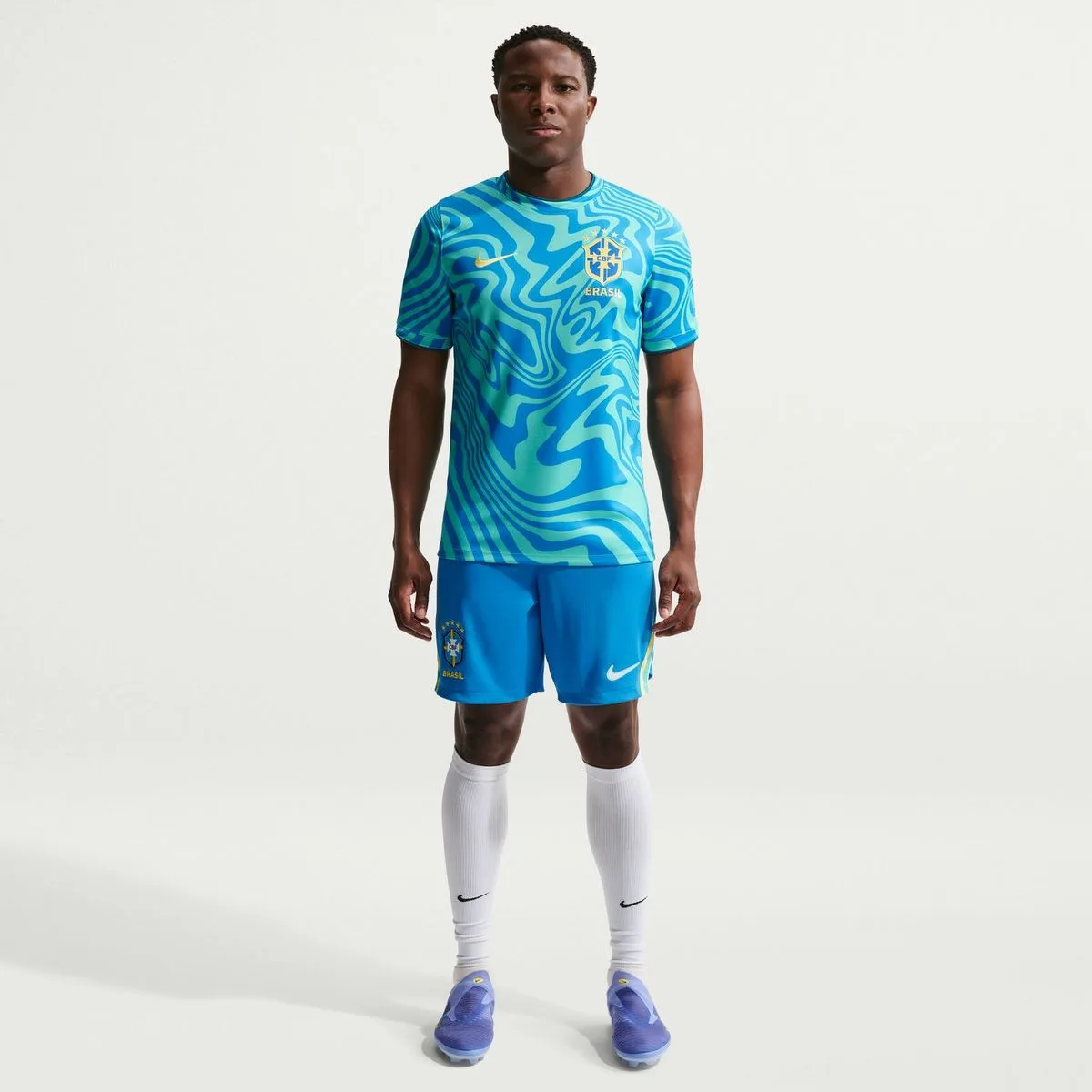 Brasilien Academy Pro Dri-Fit Pre-Match Herren T-Shirt, türkis US: XL