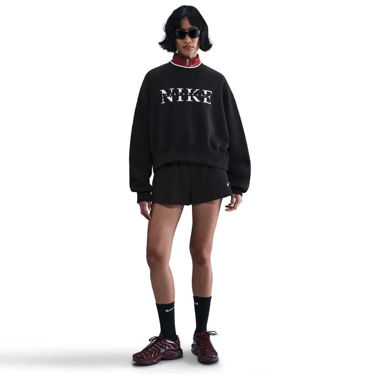 Sportswear Phoenix Oversized Crew-Neck Damen T-Shirt, schwarz US: M