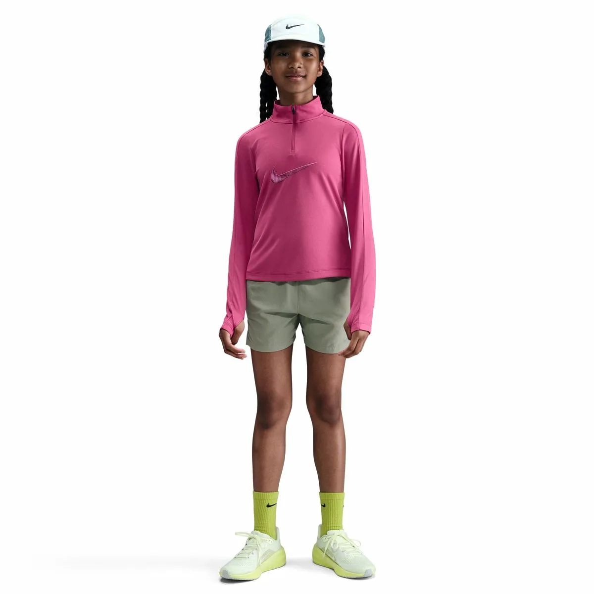 Pro Dri-Fit 1/4-Zip Mädchen T-Shirt, rosa US: L