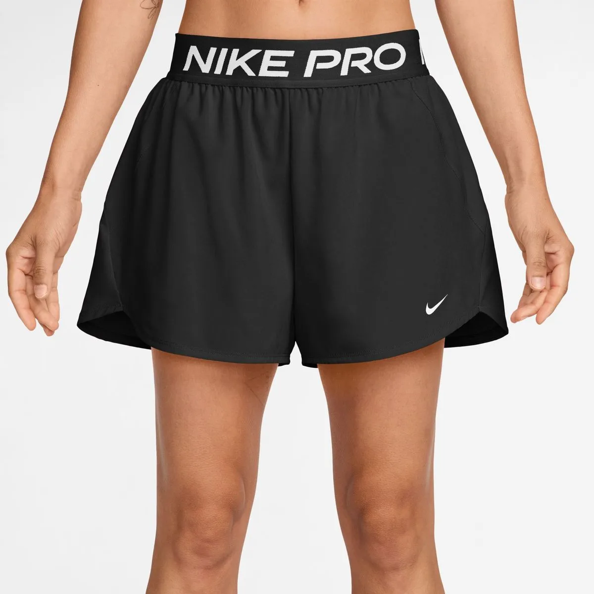 Pro Dri-Fit Mid-Rise-Lined 3" Woven Damen Shorts, schwarz US: XL