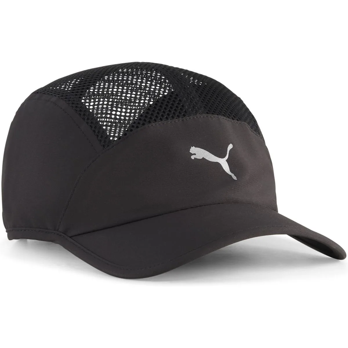 Short Visor Mesh 5 Panel Cap, schwarz OSFA