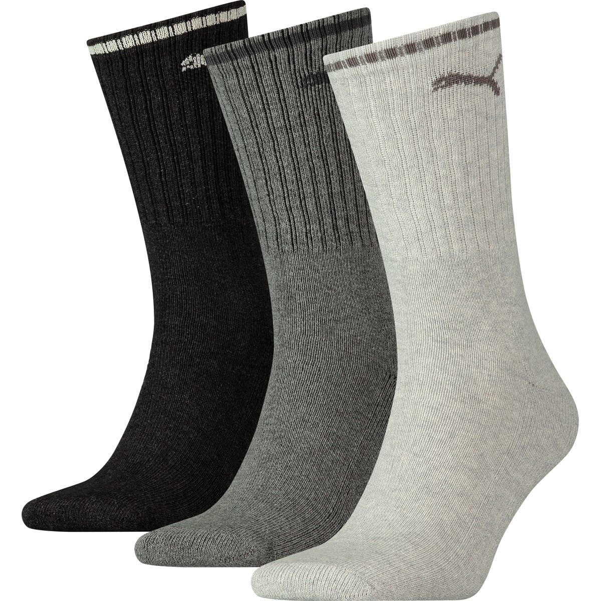 Crew 3-er Pack Socken, grau 35/38