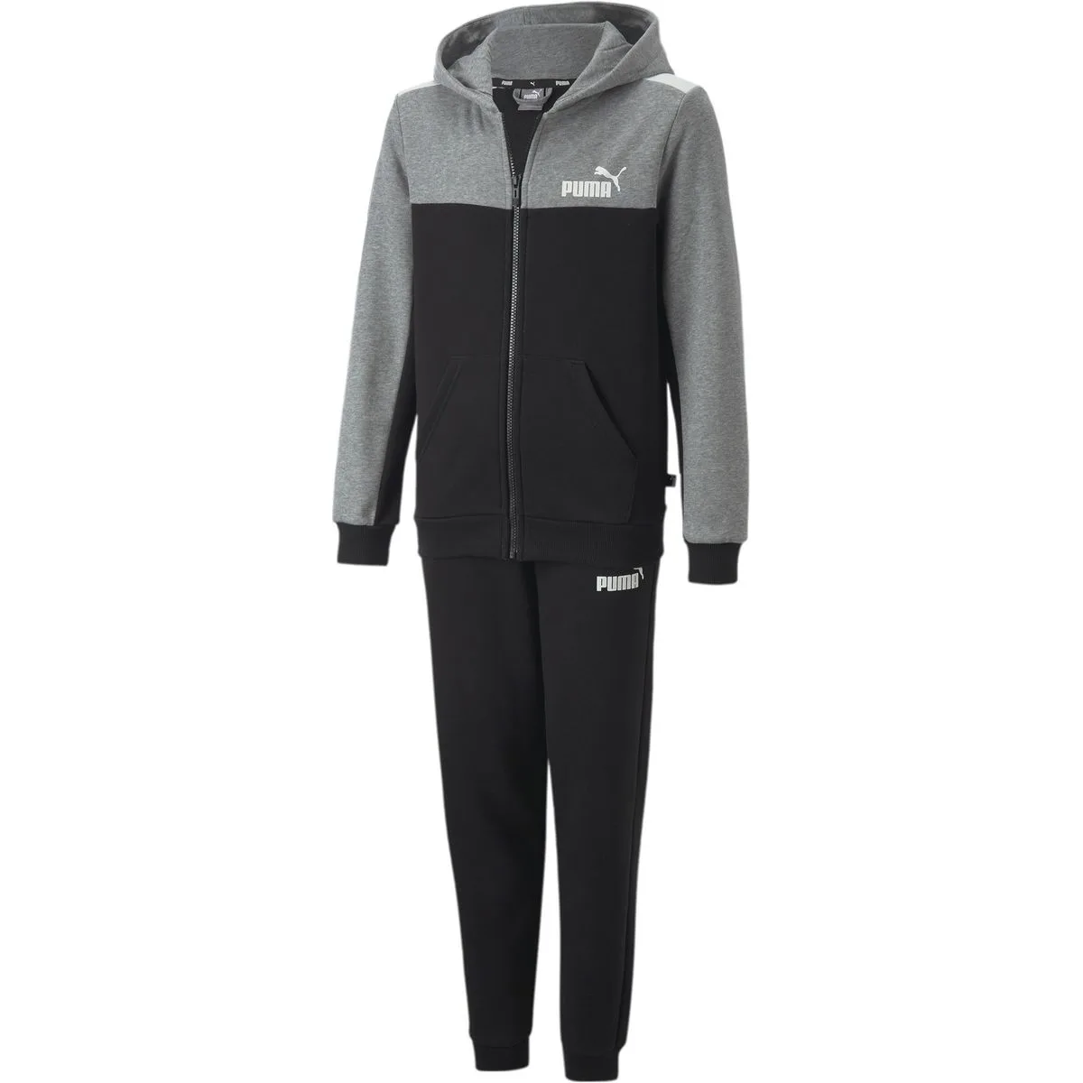 Ess+ Block Hooded Suit FL B Jungen Jogginganzug, grau 128