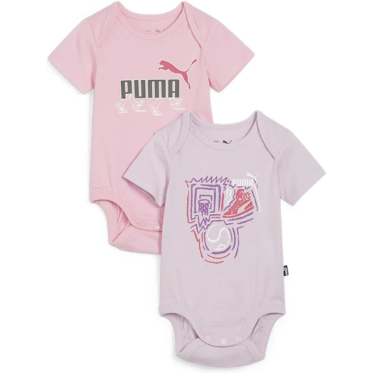 Puma Minicats Newborn Bodysuit 2pcs Set Kinder Overall, lila