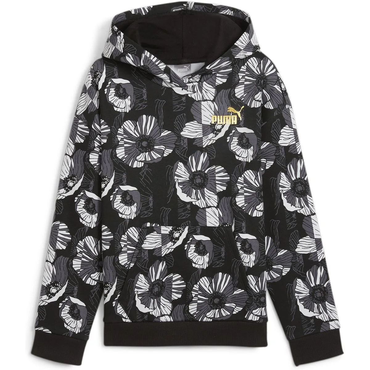 Ess+ Class ACT AOP FL Mädchen Kapuzensweater, schwarz 128