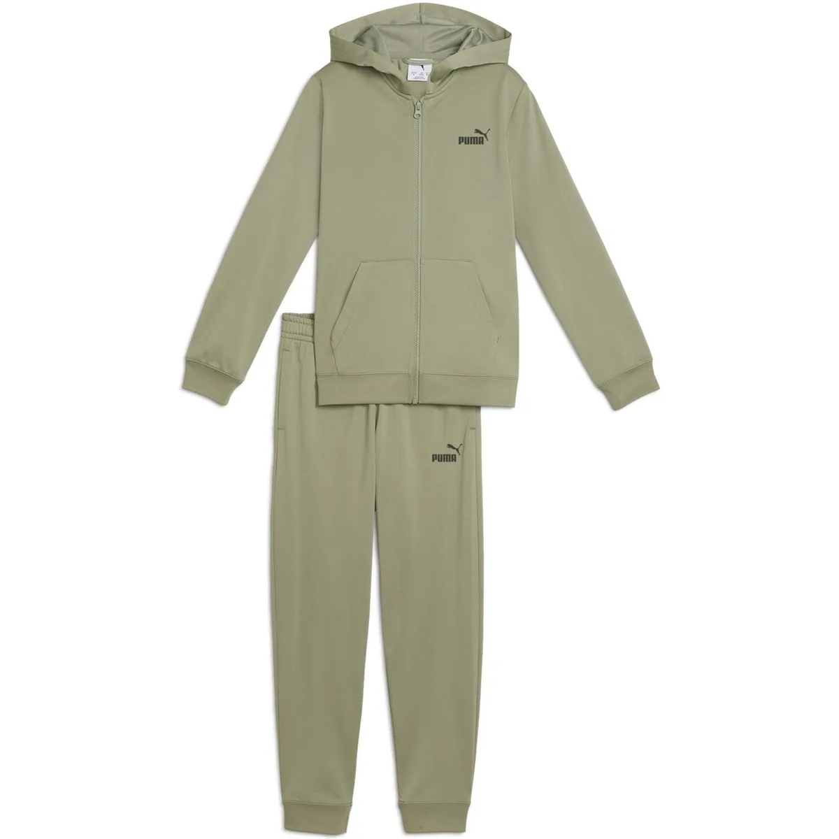 Hooded Full-Zip Poly Jungen Anzug, grün 164