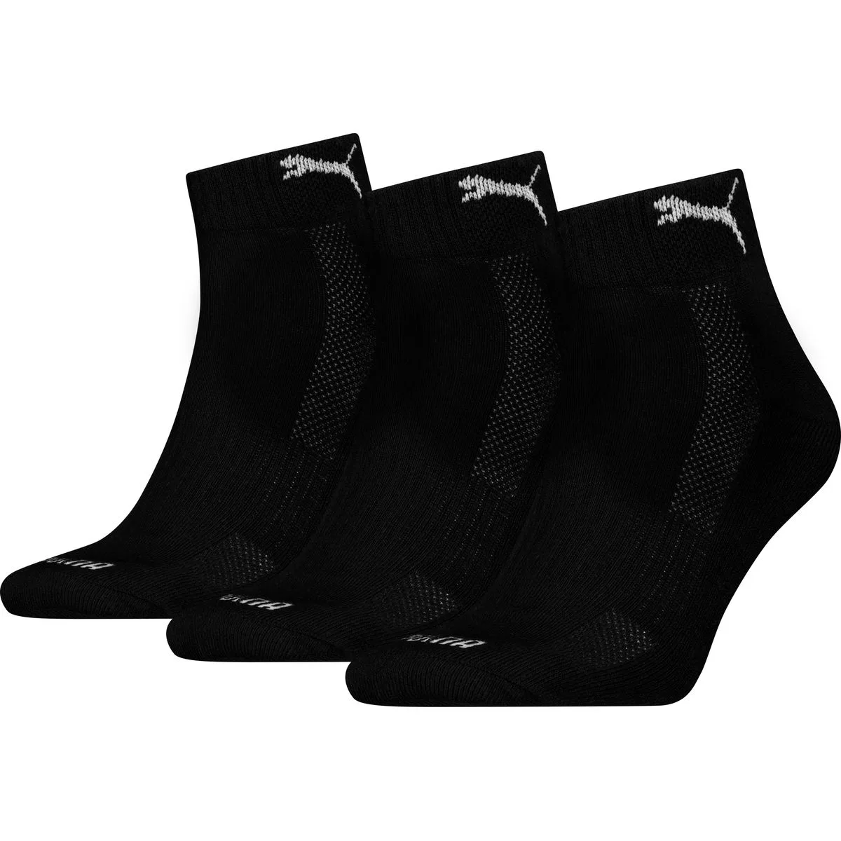 Cushioned Quarter 3er Pack Socken, schwarz 39/42