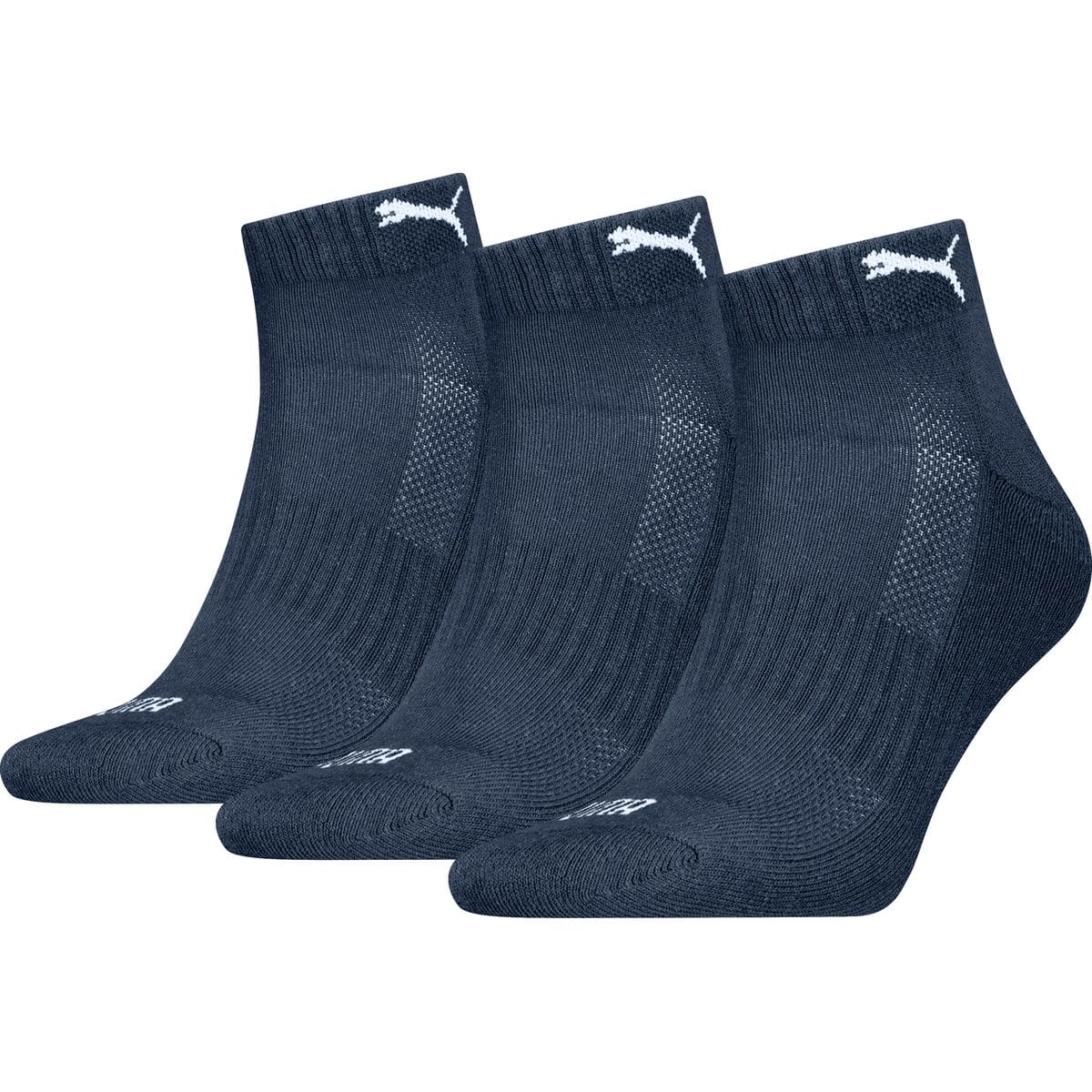Cushioned Quarter 3er Pack Socken, blau 35/38