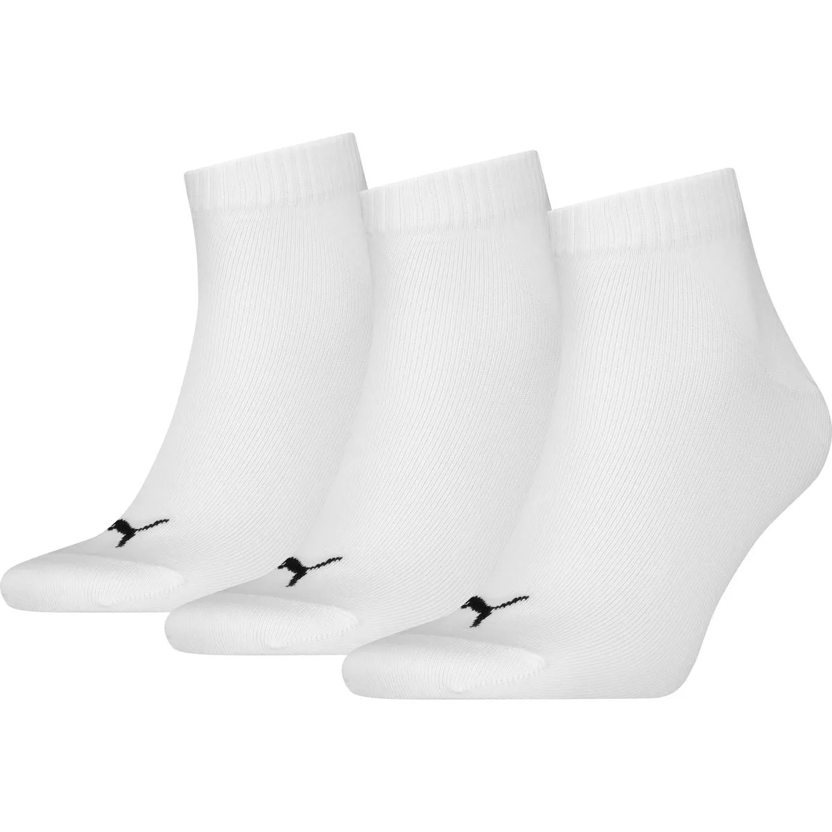 Quarter Plain 3er Pack Socken, weiß 43/46