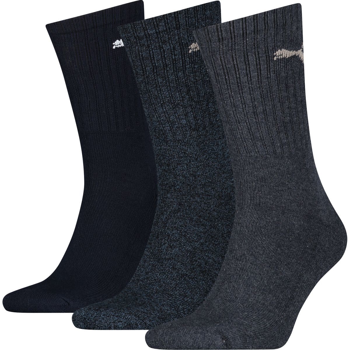 Crew 3-er Pack Socken, blau 39/42