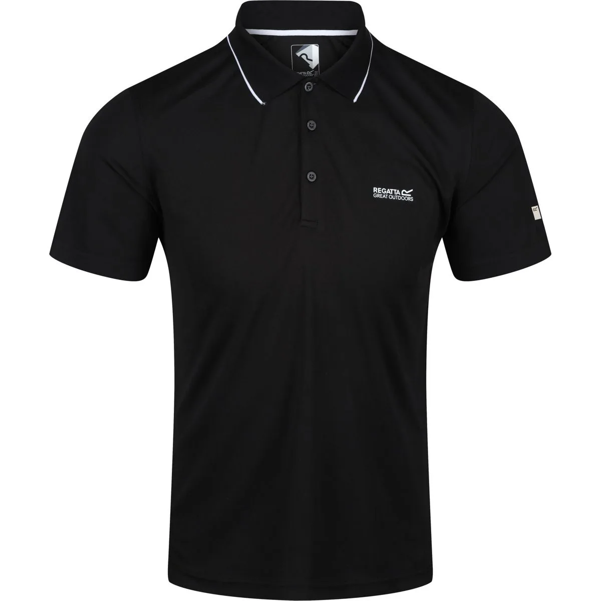 Regatta Maverik V Herren Poloshirt, schwarz