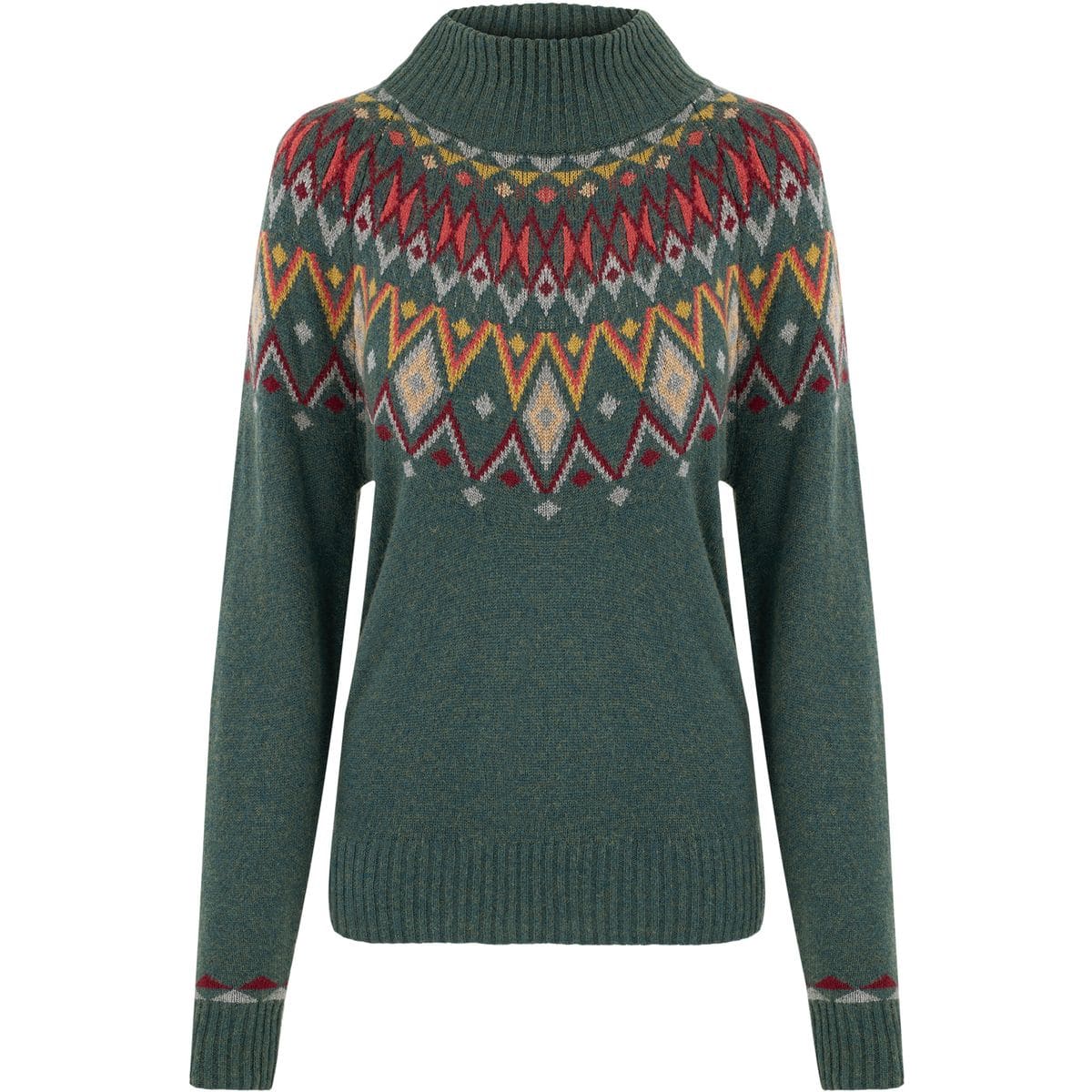 Indu Eco Mock Neck Damen Rollkragenpullover, grün L