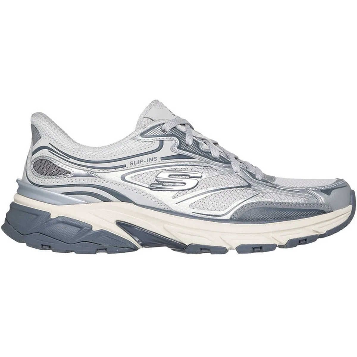 Skechers Stamina Sport Damen Slipper, silber, Größe 37