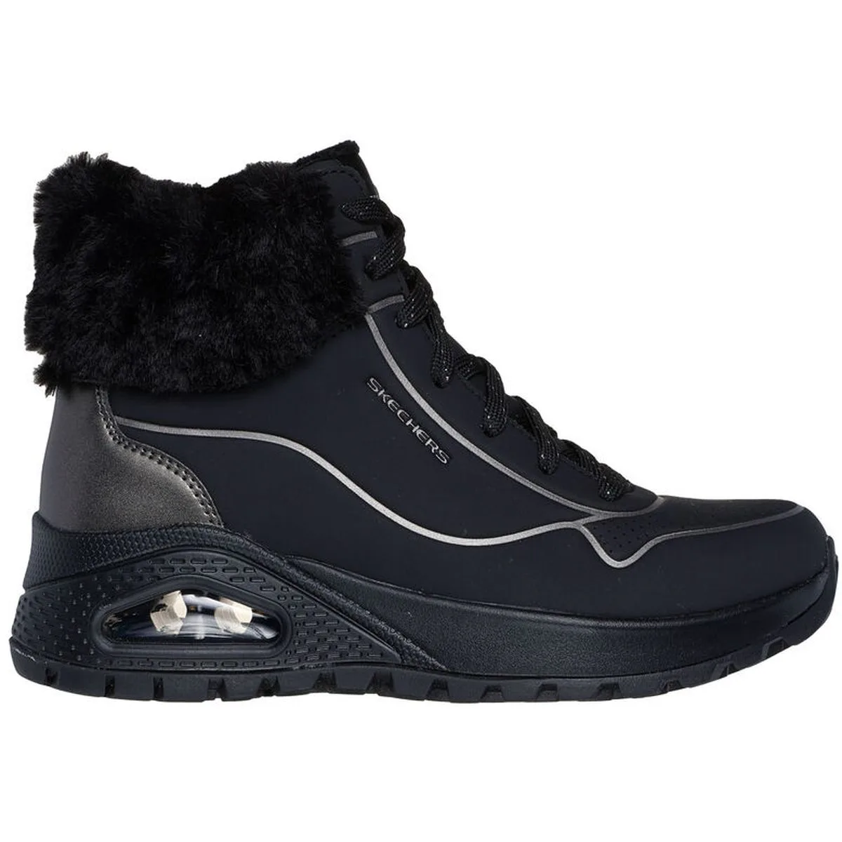 Uno Rugged - Fall Shimmer Damen Stiefel, schwarz, Größe 36 36