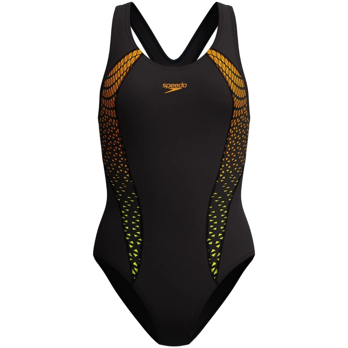 Allover Panel Laneback Damen Schwimmanzug, schwarz 40