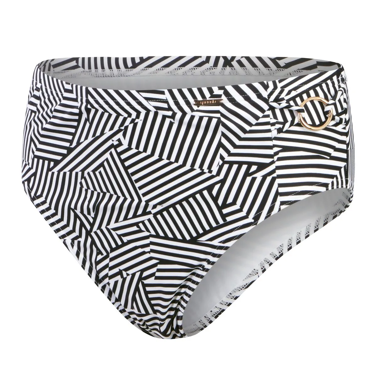 Shaping Printed High Waisted Brief Damen Bikinihose, schwarz 40