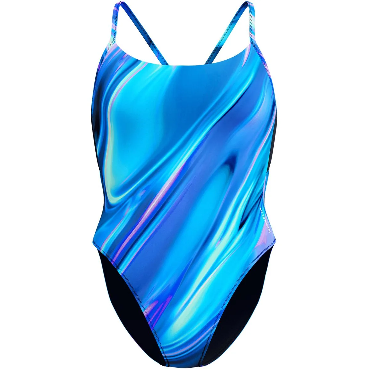 Printed Racerback Damen Schwimmanzug, grün XS