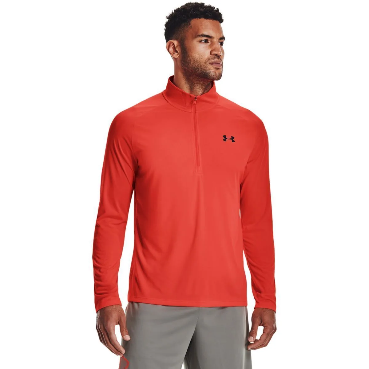 UA Tech 2.0 1/2 Zip Herren Sweatshirt, orange XL