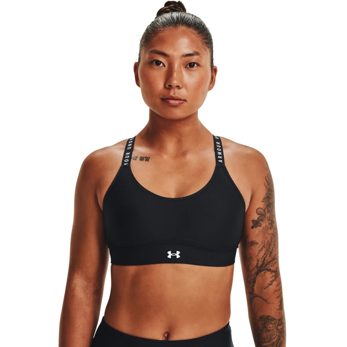 Under Armour Infinity Mid Covered Damen Sport-BH, schwarz