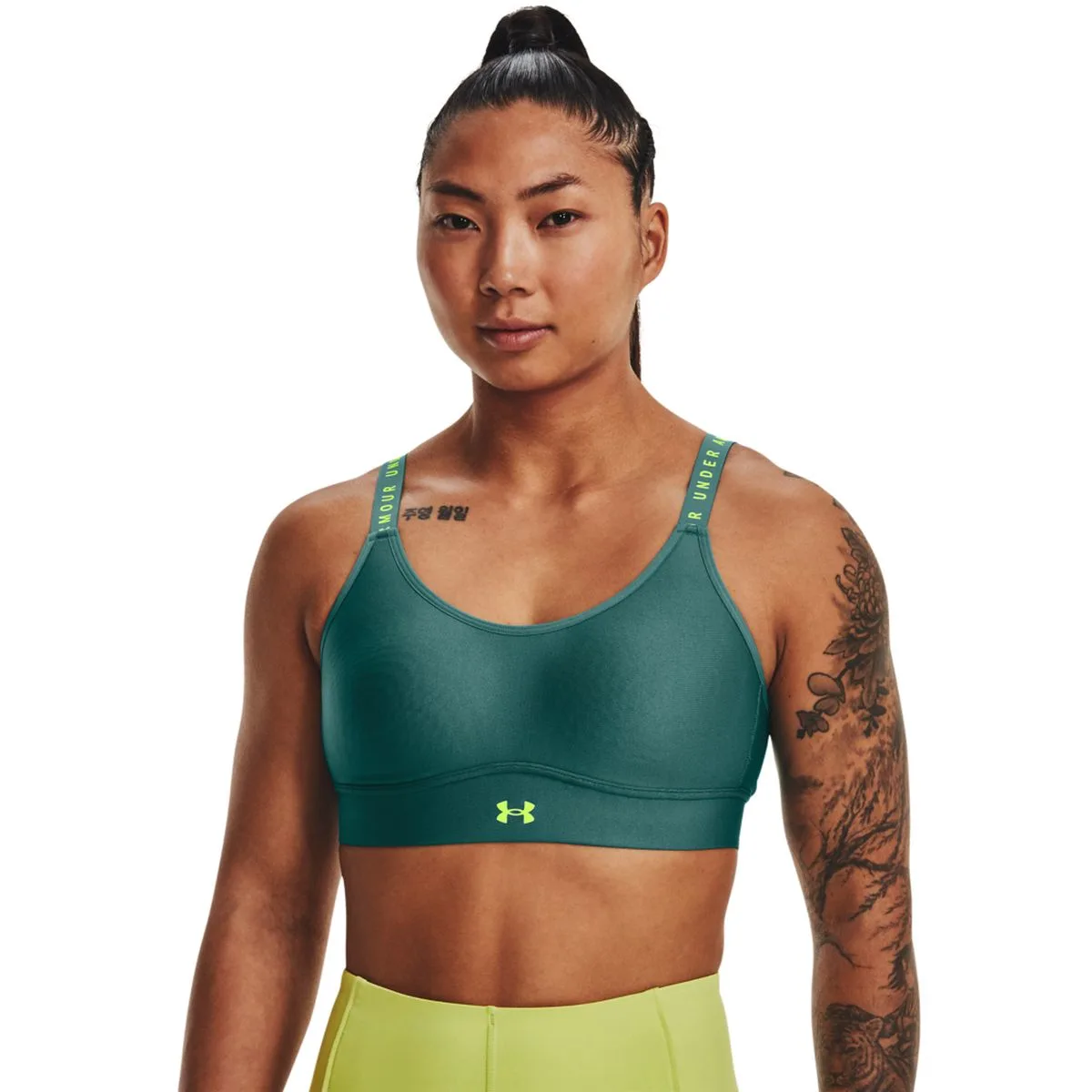 Under Armour Infinity Mid Covered Damen Sport-BH, türkis