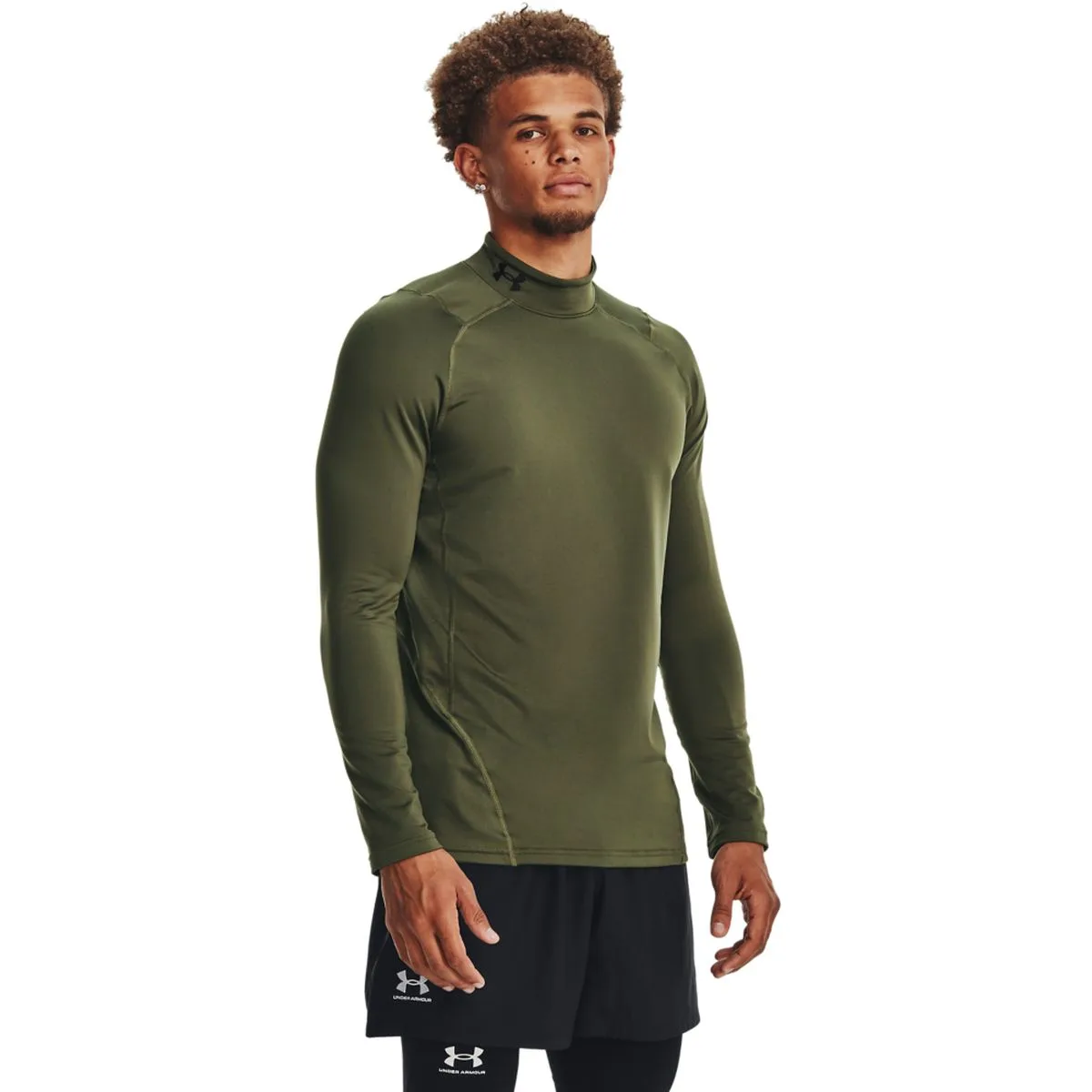 CG Armour Fitted Mock Herren Longsleeve, grün MD