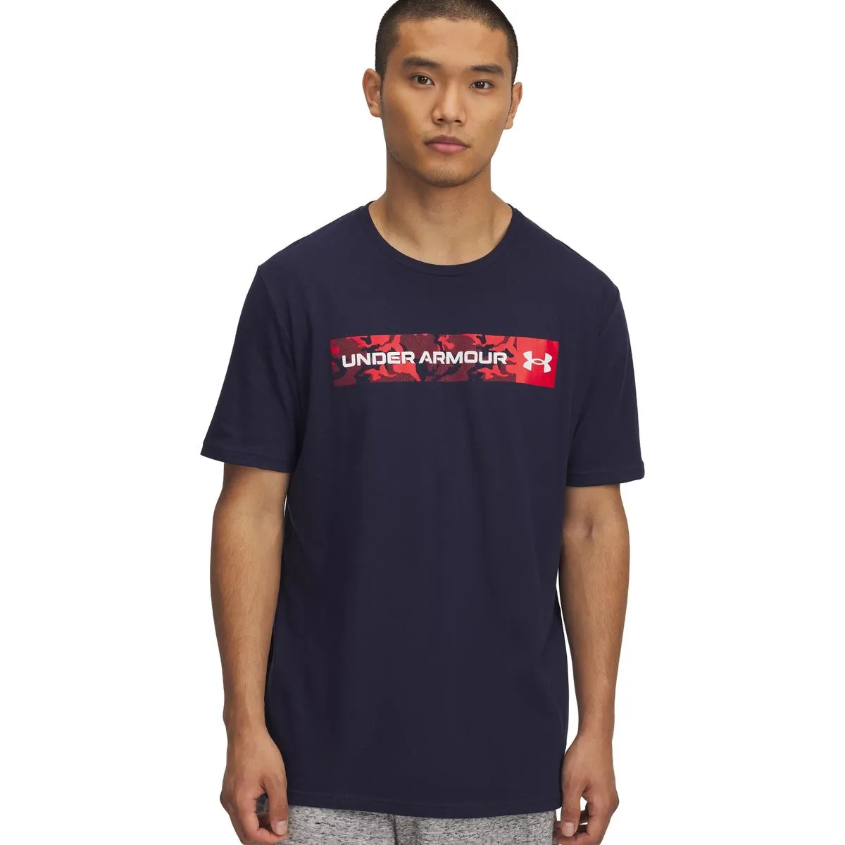Camo Chest Stripe Herren T-Shirt, blau 3XL