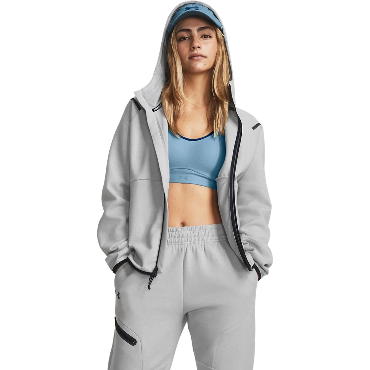 Unstoppable Fleece Fullzip Damen Midlayer, grau MD