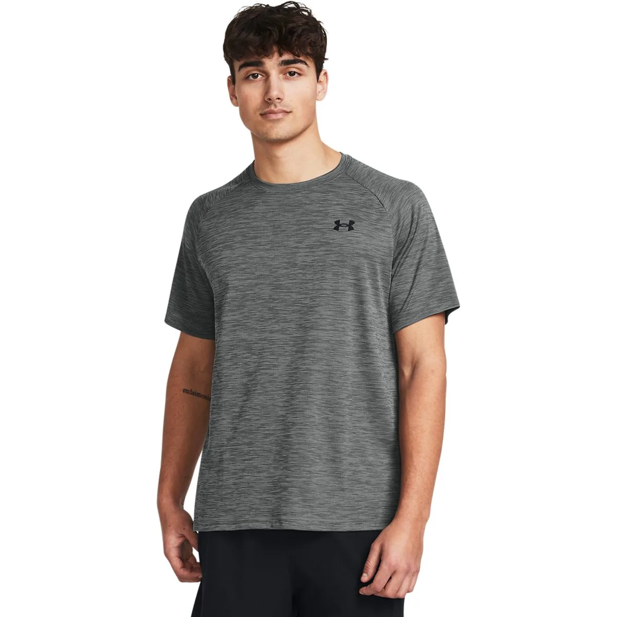 Tech Textured Herren T-Shirt, grau 3XL