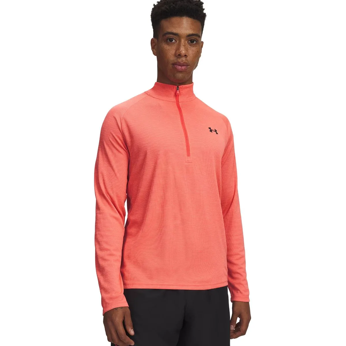 Tech Textured Half-Zip Herren Sweatshirt, rot SM