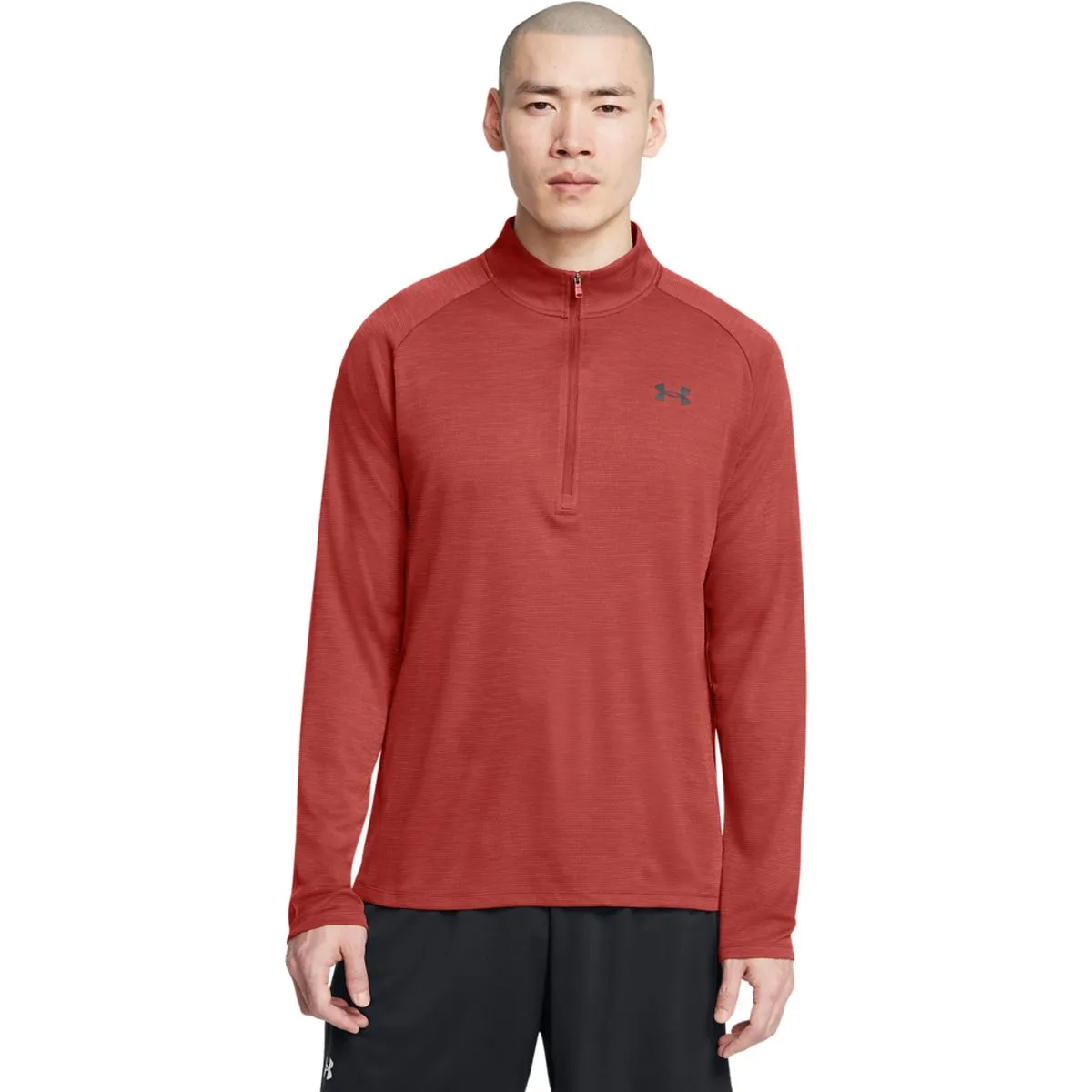 Tech Textured Half-Zip Herren Sweatshirt, orange XXL