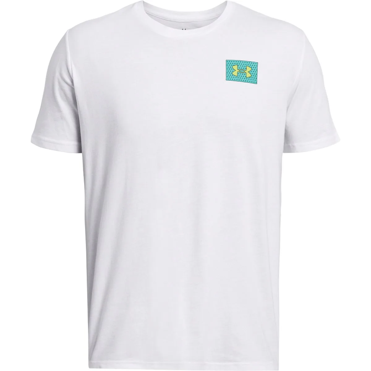 Color Block Logo Left Chest Herren T-Shirt, weiß LG