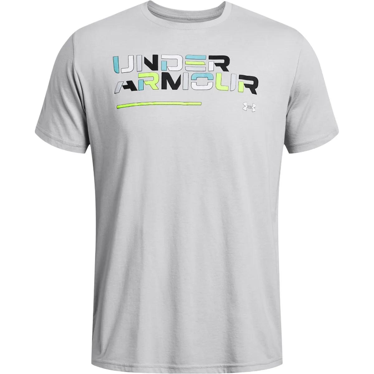 Colorblock Wordmark Herren T-Shirt, grau MD