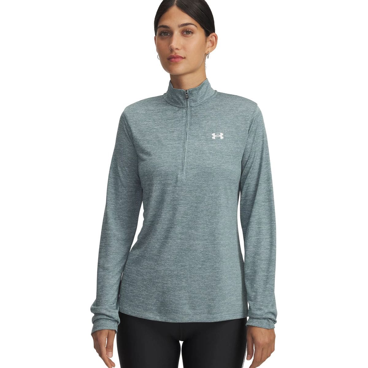 Tech Half-Zip Damen Longsleeve, blau LG