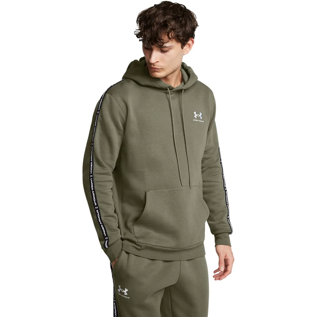 Under Armour Icon Fleece Taping Herren Kapuzensweater, grün