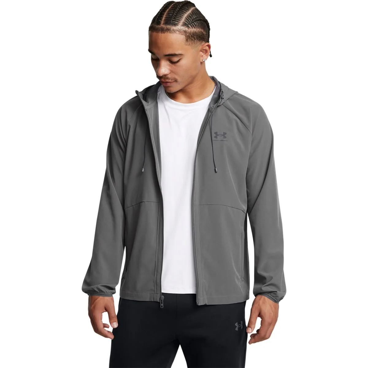 Stretch Woven WindbreakerEU Herren Schlupfjacke, grau XL