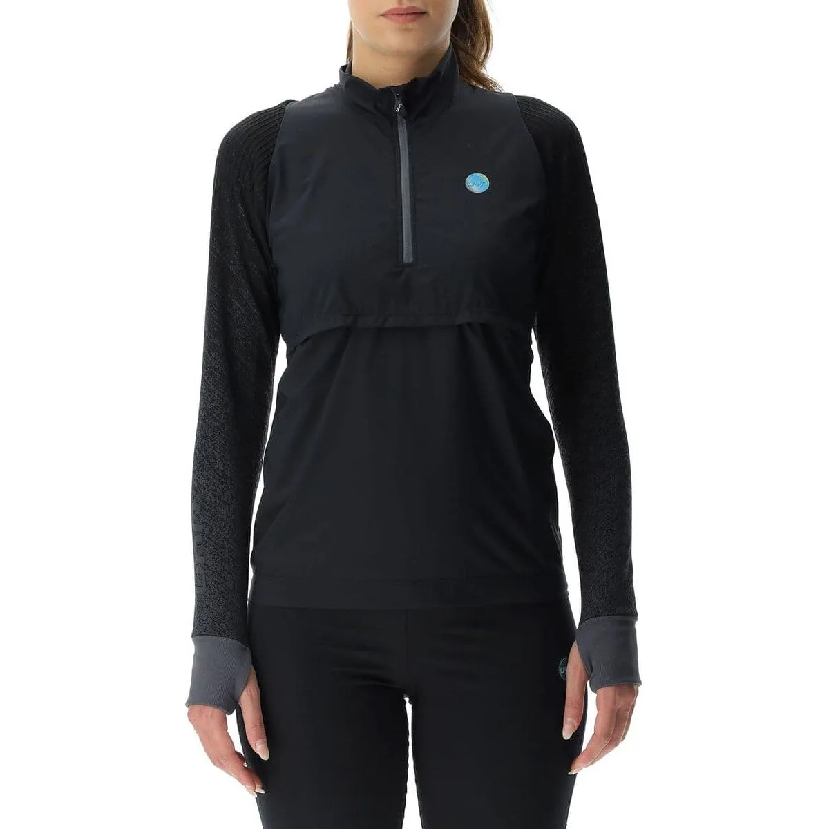 Running Exceleration Wind Long SL Zip Up Damen Sweatshirt, schwarz XS