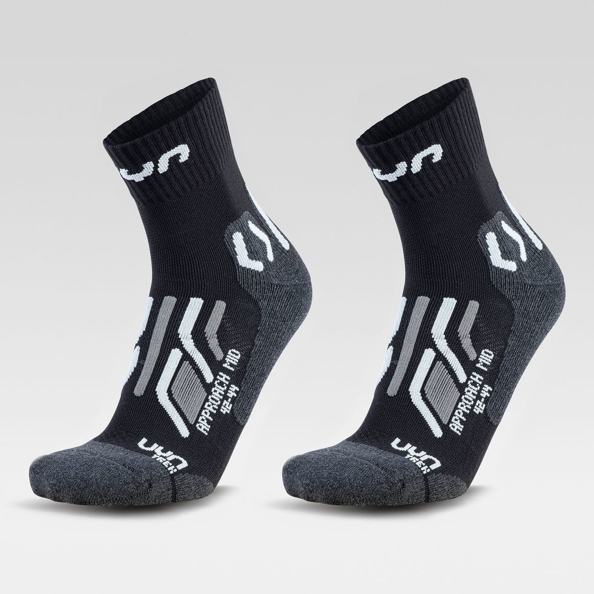 Trekking Approach Mid 2er-Pack Herren Socken, schwarz 39/41