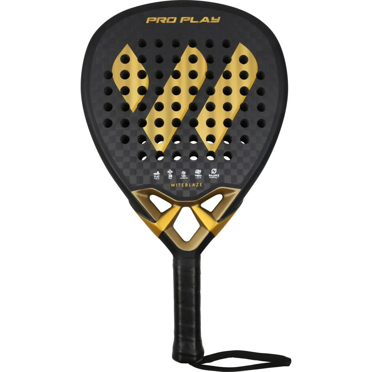 Pro Play Paddle Tennis-Schläger, schwarz ONE SIZE