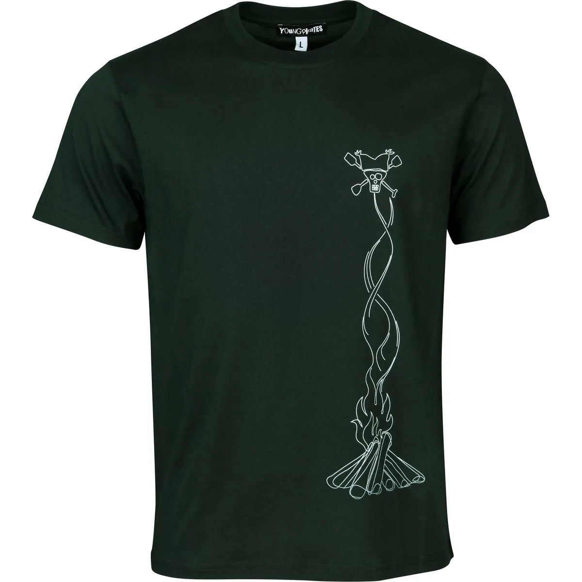 Young Pirates Fire Skull Herren T-Shirt, schwarz 4251591501087