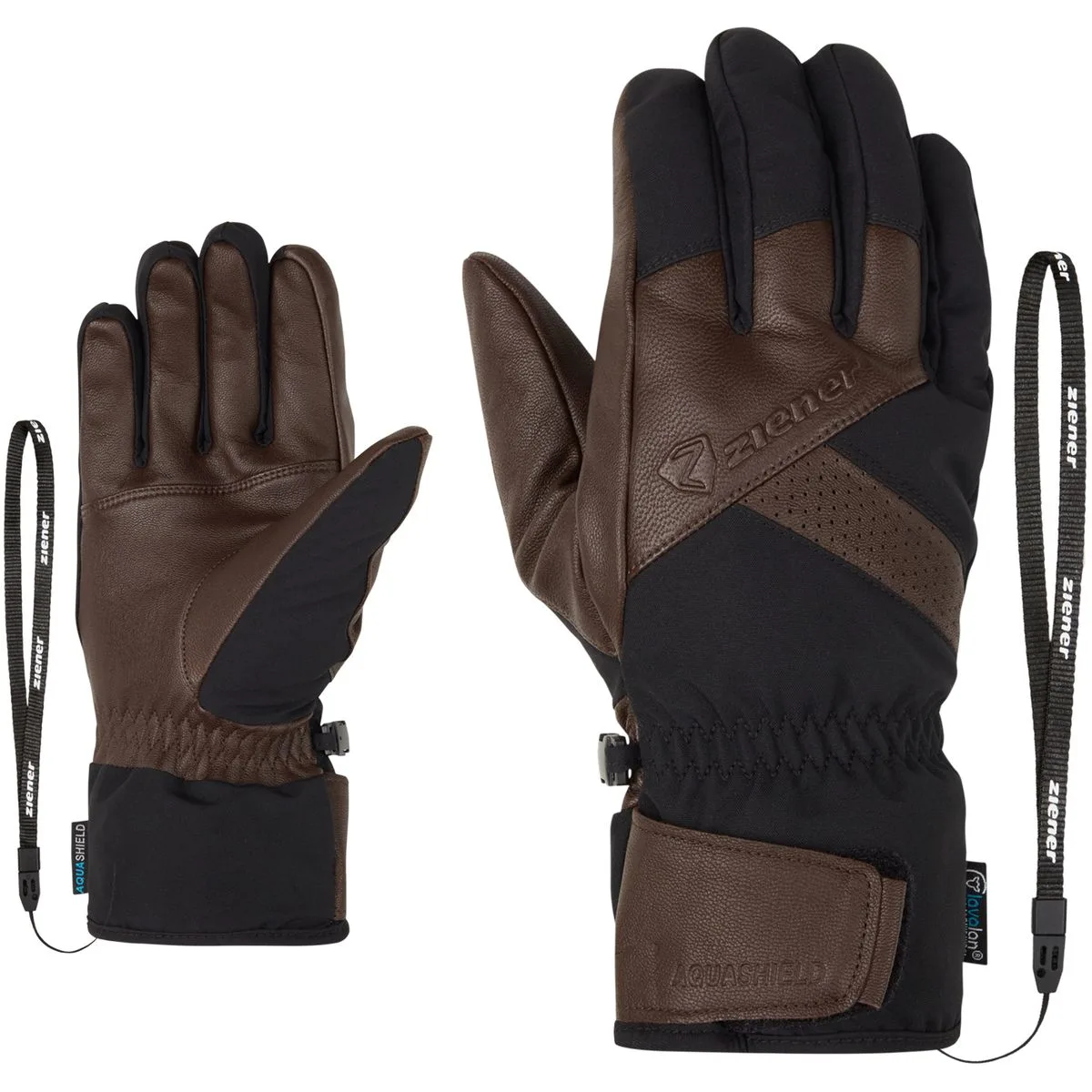 Ziener Getter Fingerhandschuhe, braun 4067988059099