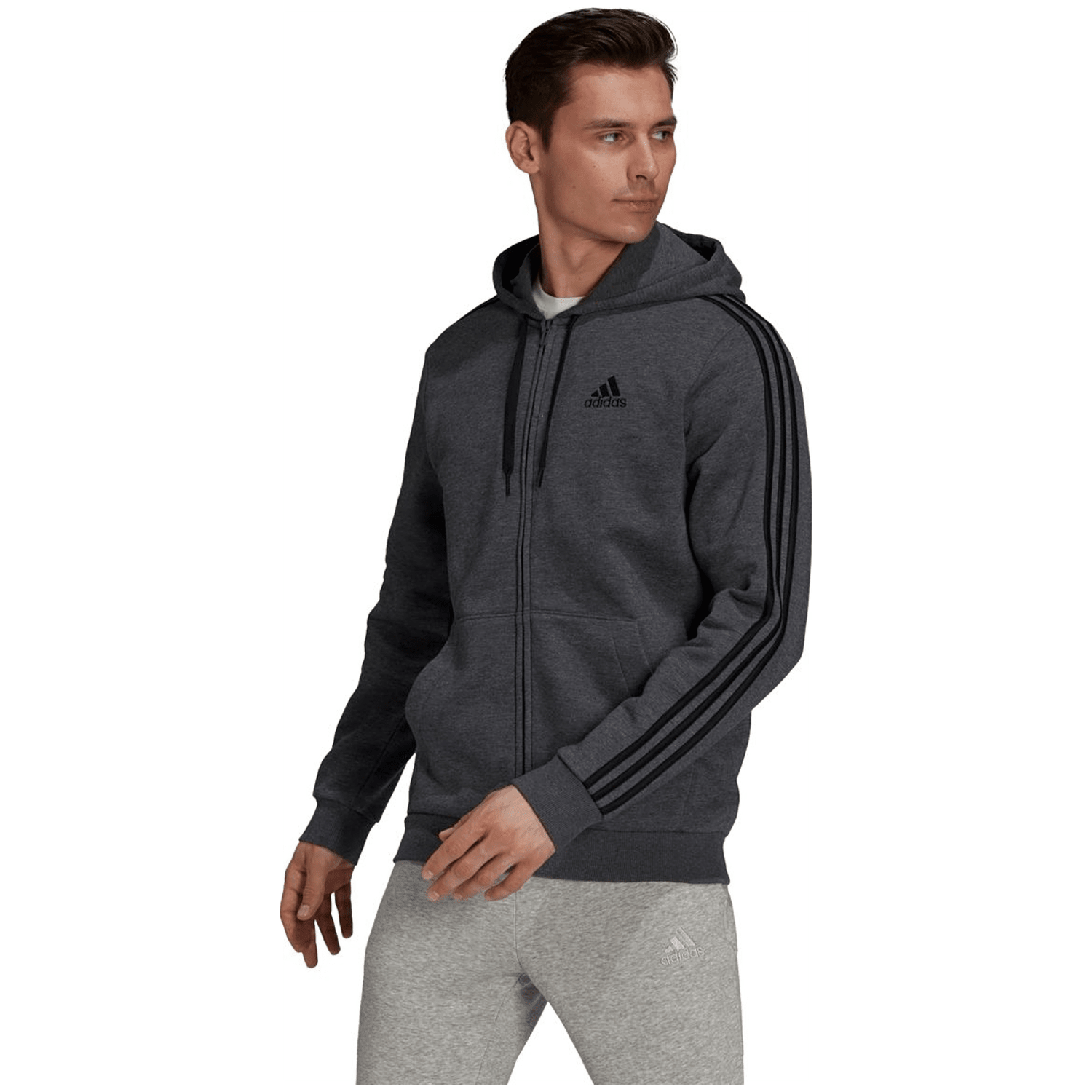 Adidas Essentials Fleece 3-Streifen Kapuzenjacke Herren Fleecejacke