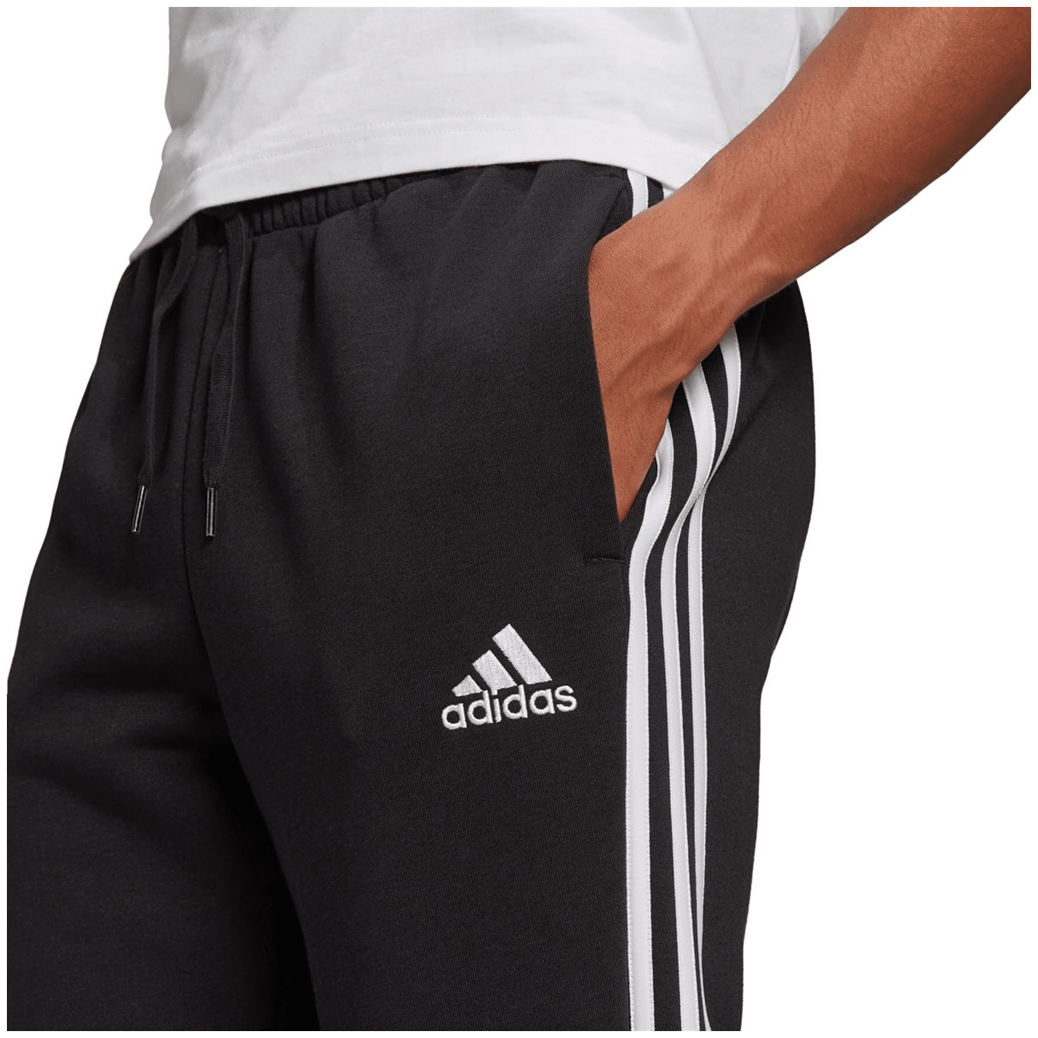 Adidas Essentials Fleece Tapered Elastic Cuff 3-Streifen Hose Herren