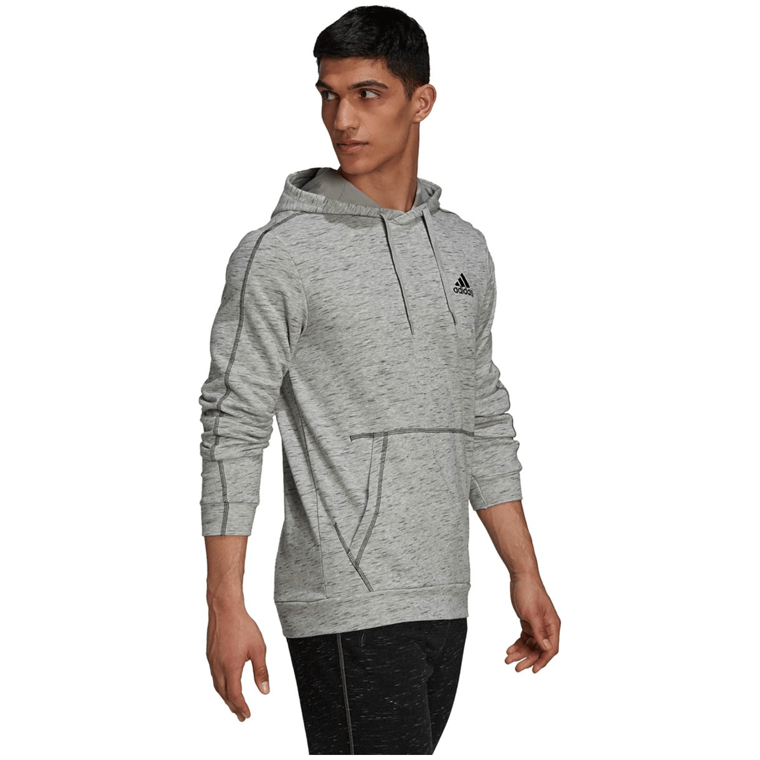 Adidas Essentials Mélange Embroidered Small Logo Hoodie Herren